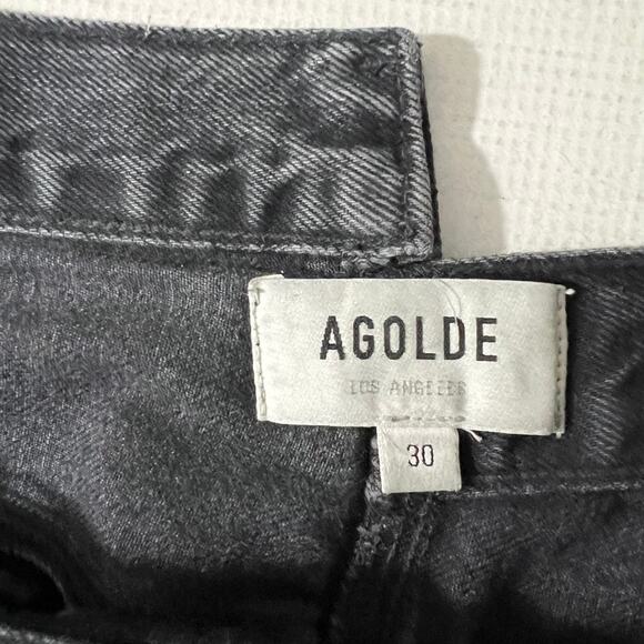 Agolde Criss Cross Straight Jeans Black Women Size 30 - Picture 9 of 11